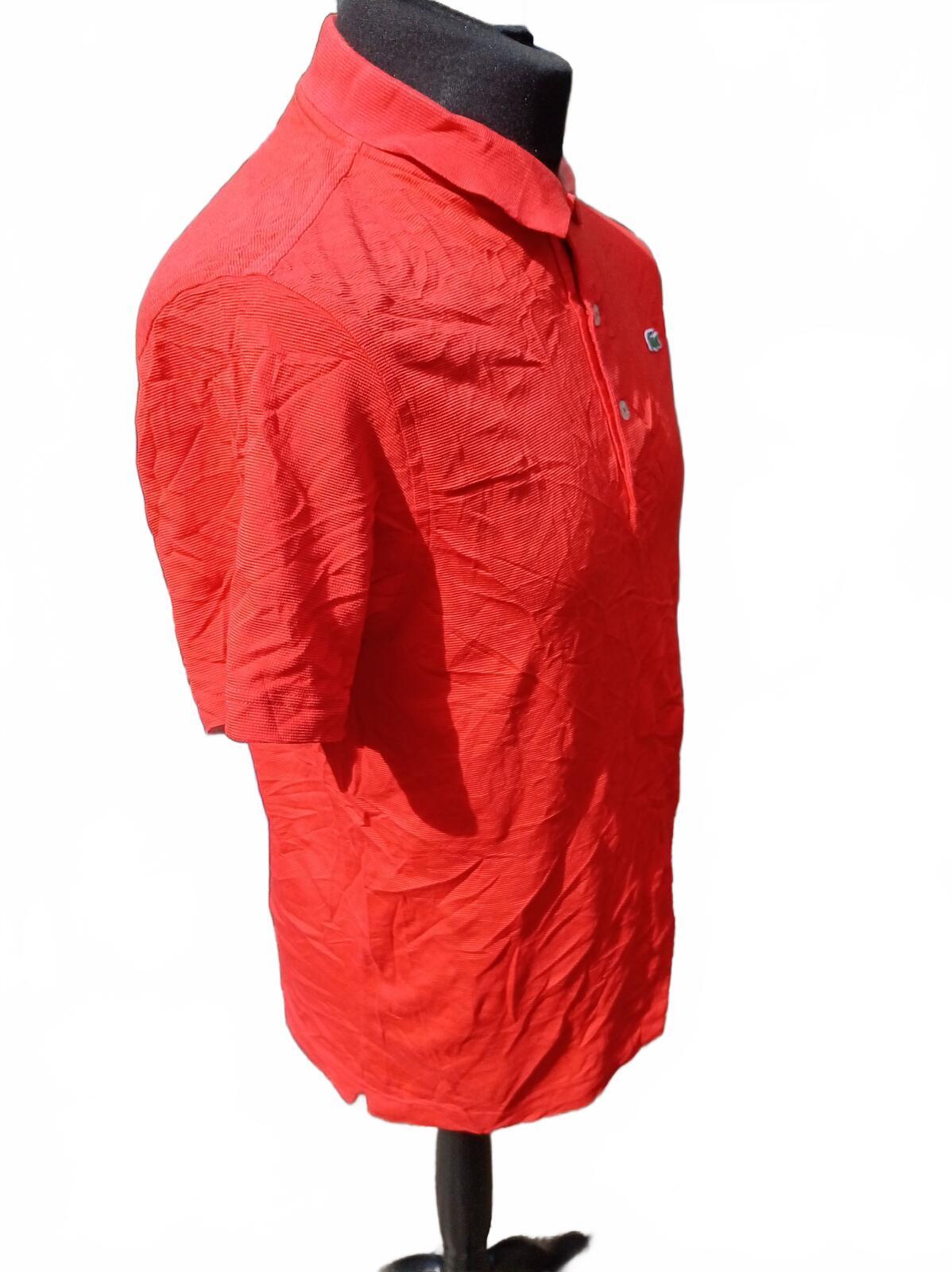 Lacoste Mens Polo Shirt Medium Size 4 Red Classic Piqué 3-Button Short Sleeve
