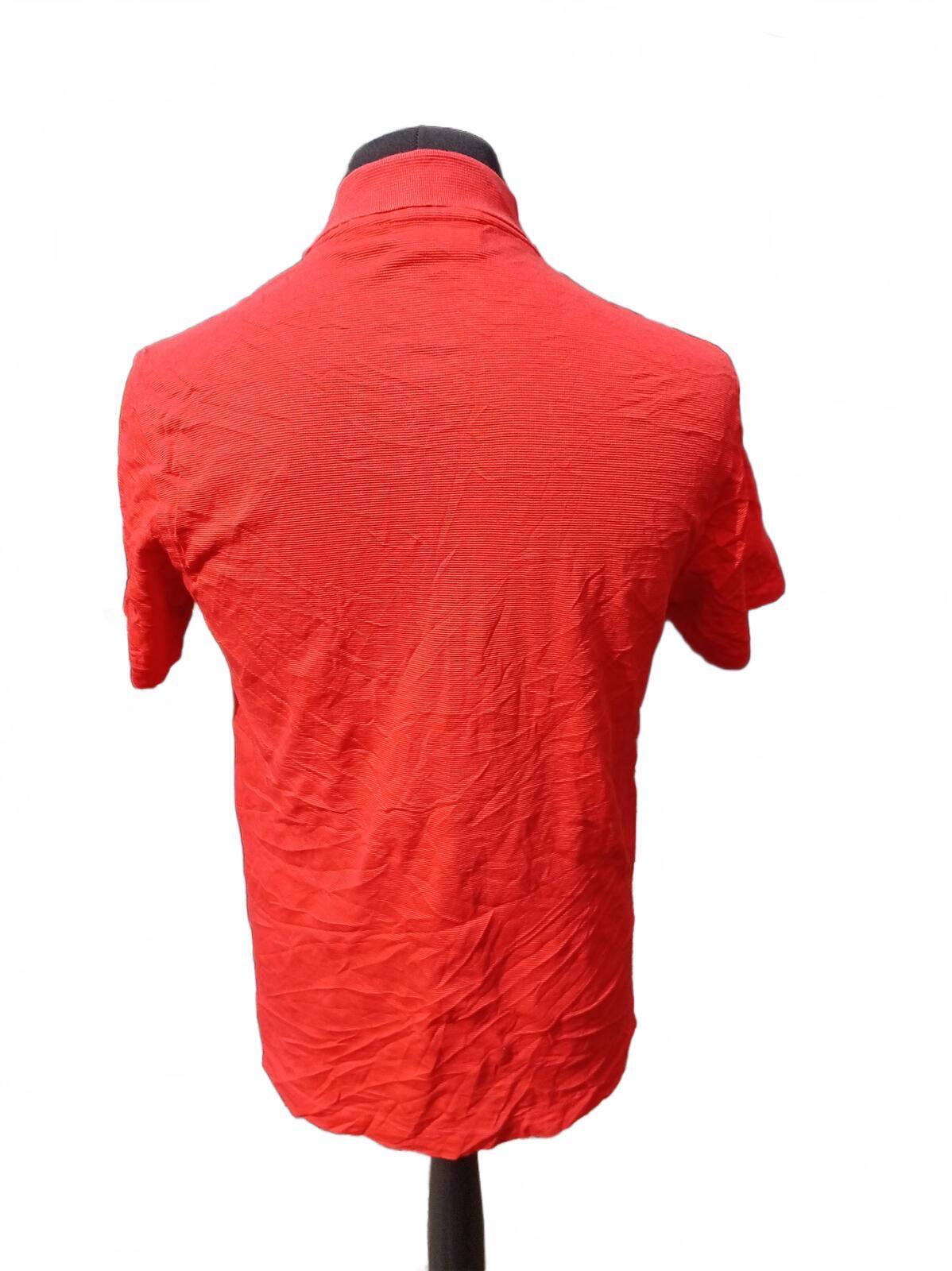 Lacoste Mens Polo Shirt Medium Size 4 Red Classic Piqué 3-Button Short Sleeve
