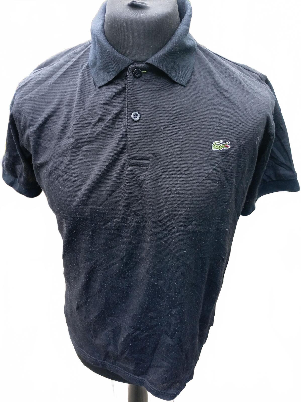VINTAGE 90s Lacoste Made In France Polo Shirt Black Mens Size 5 Large L