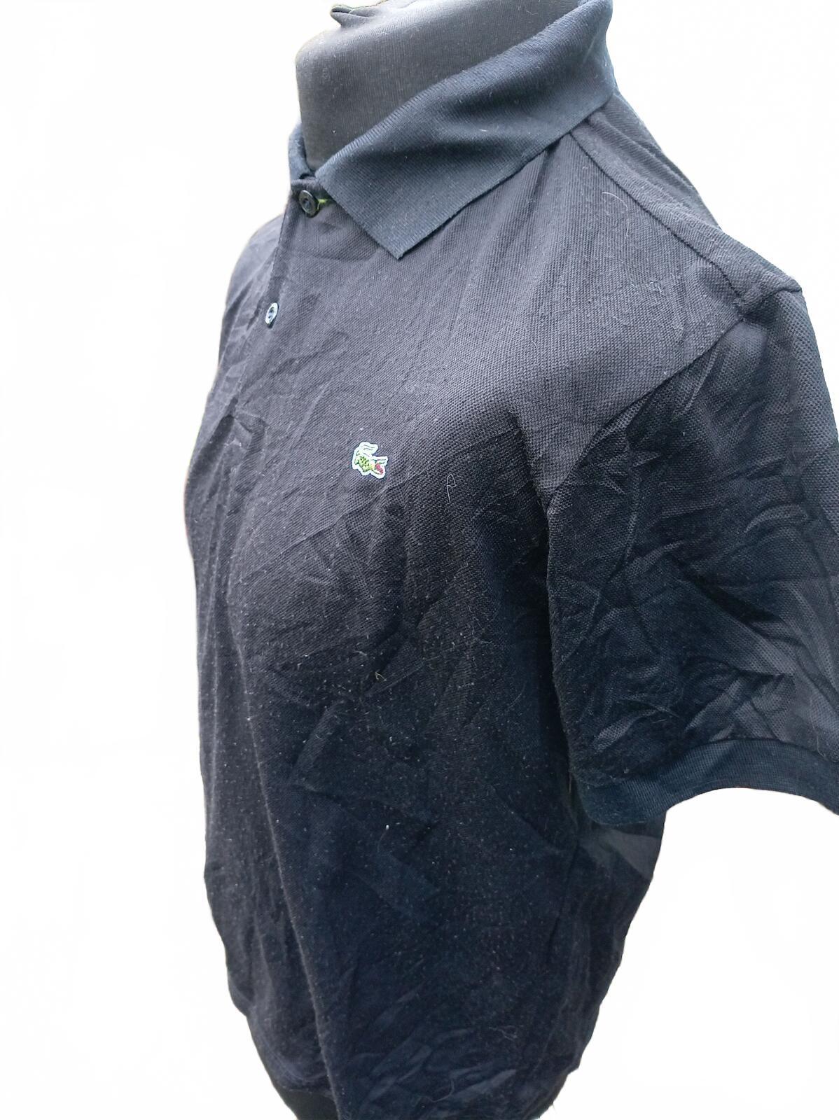 VINTAGE 90s Lacoste Made In France Polo Shirt Black Mens Size 5 Large L