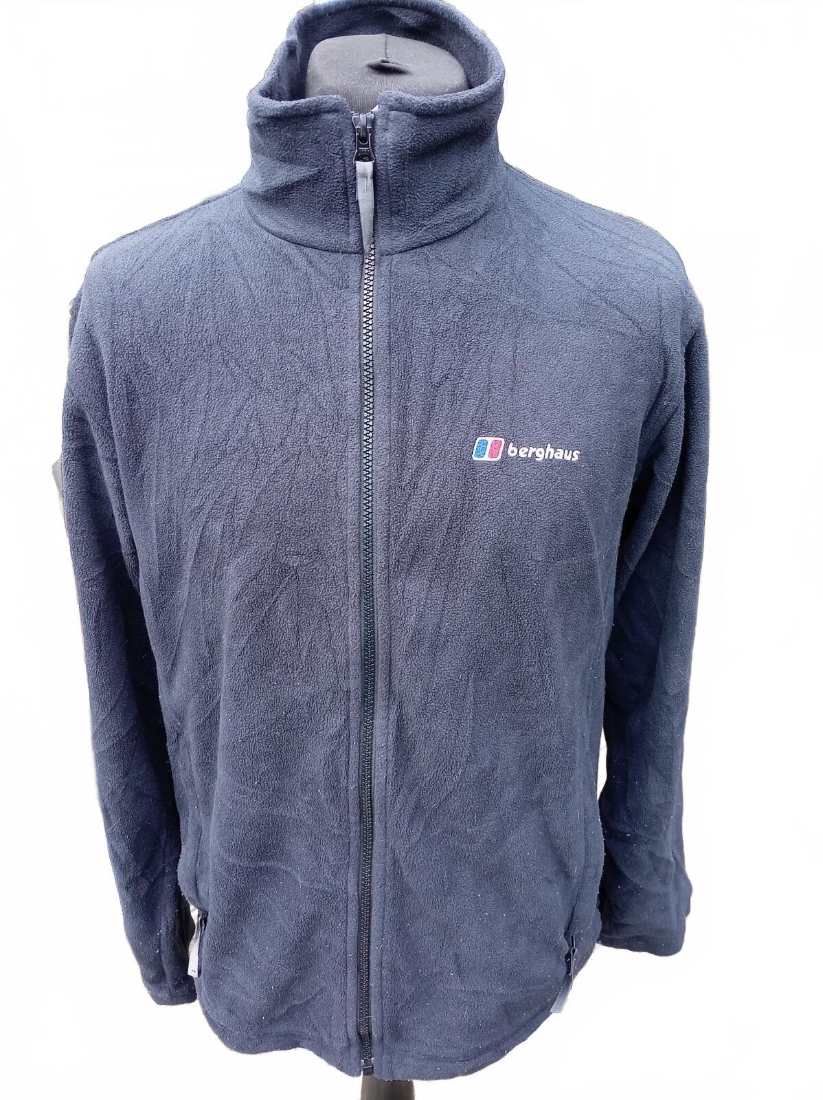 Berghaus Mens Fleece Jacket Large Black Full Zip Microfleece Outdoor Walking