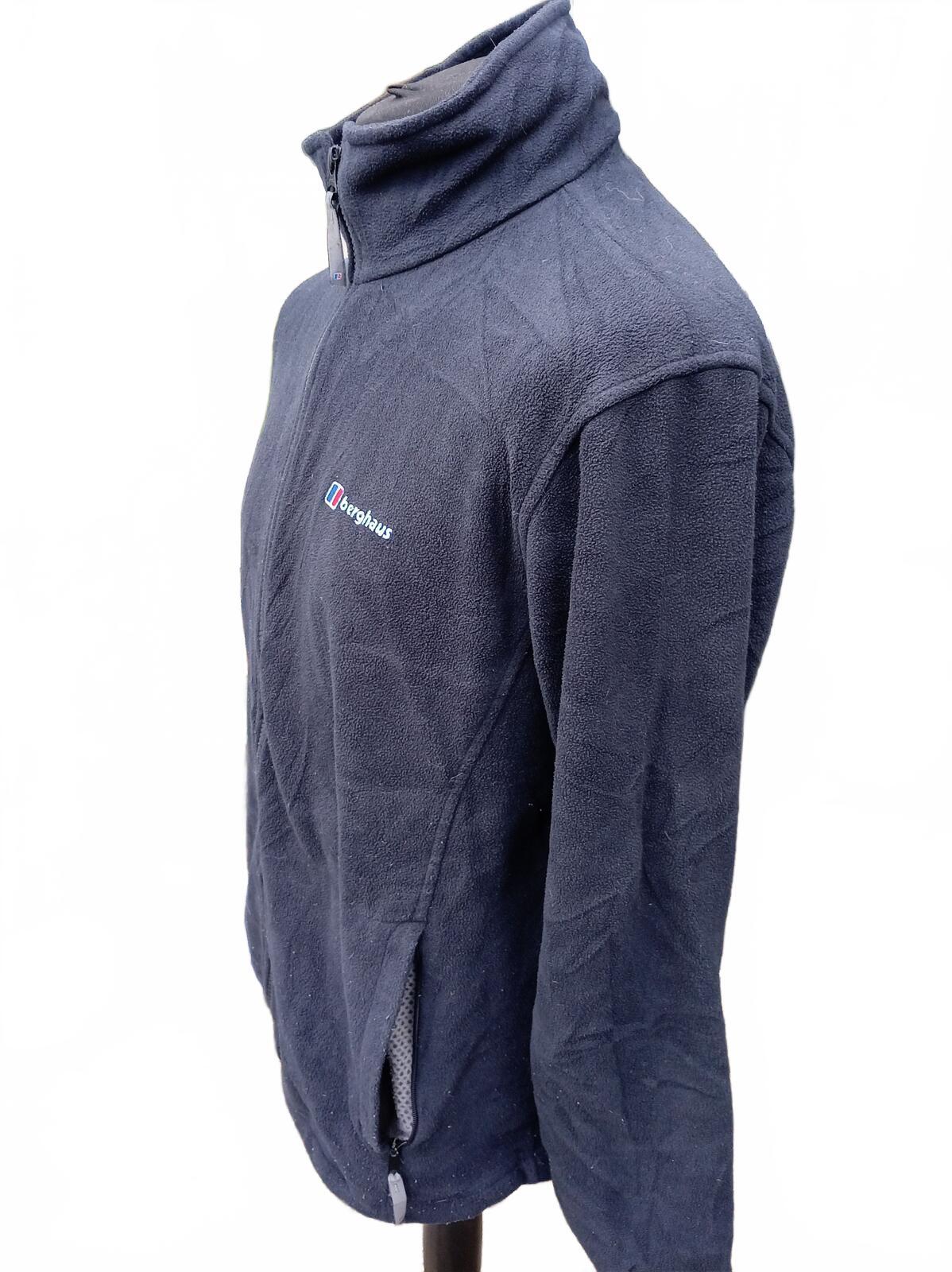 Berghaus Mens Fleece Jacket Large Black Full Zip Microfleece Outdoor Walking