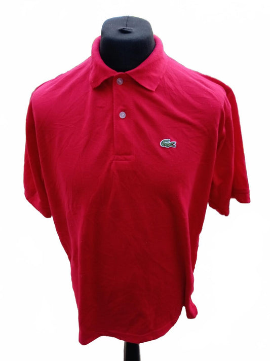 Lacoste Red Short Sleeve Polo Shirt - Size 6 / XL