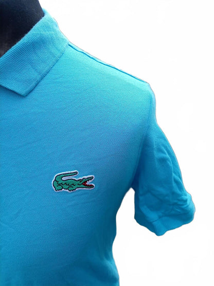 Lacoste Live Men’s Big Logo Polo Shirt Turquoise Cyan Blue Size 3 S Small Rare