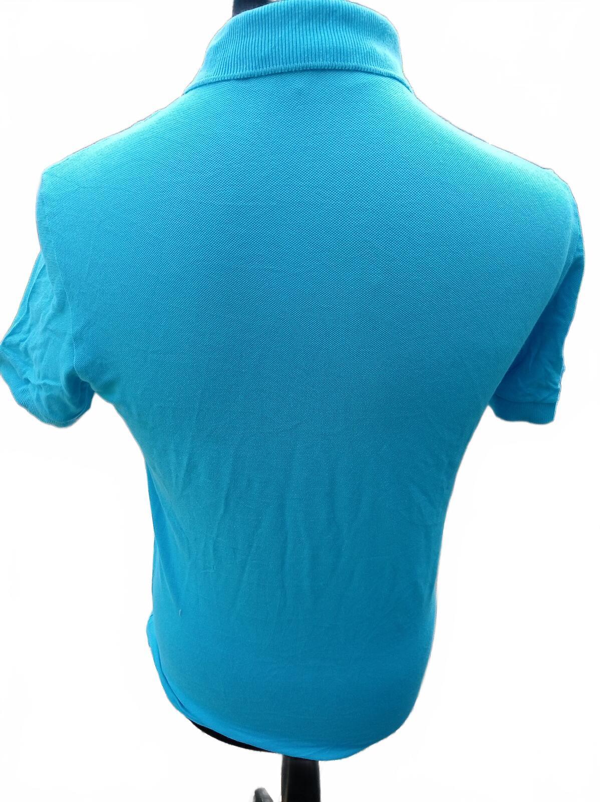 Lacoste Live Men’s Big Logo Polo Shirt Turquoise Cyan Blue Size 3 S Small Rare
