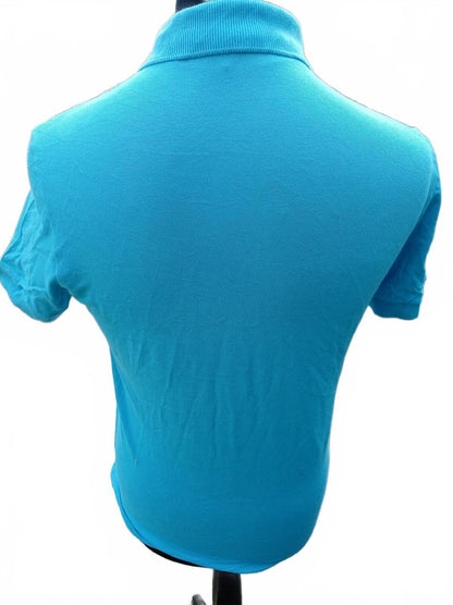 Lacoste Live Men’s Big Logo Polo Shirt Turquoise Cyan Blue Size 3 S Small Rare