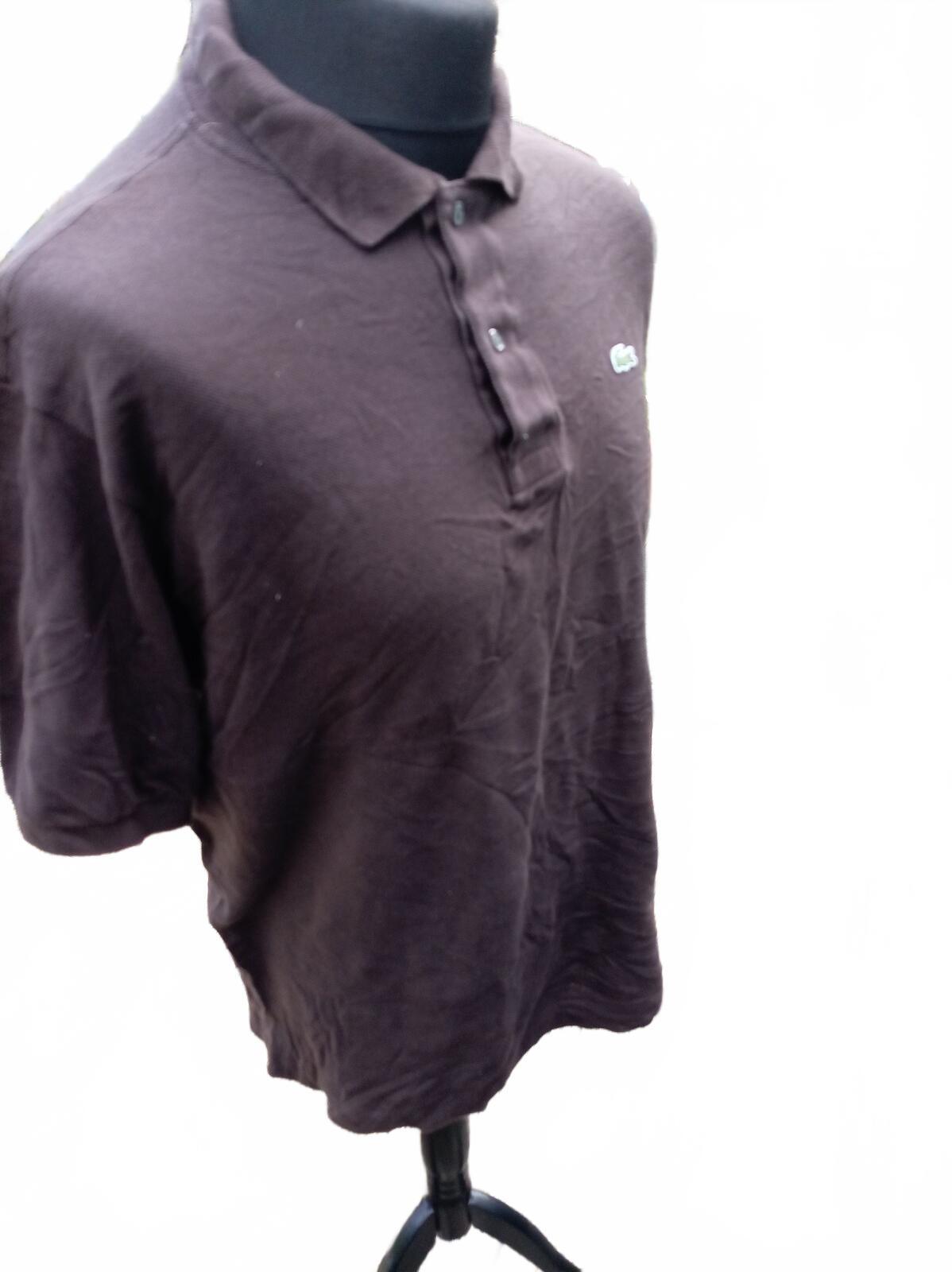 Lacoste Men’s Classic Pique Polo Shirt Chocolate Dark Brown Size 7 XXL 2XL