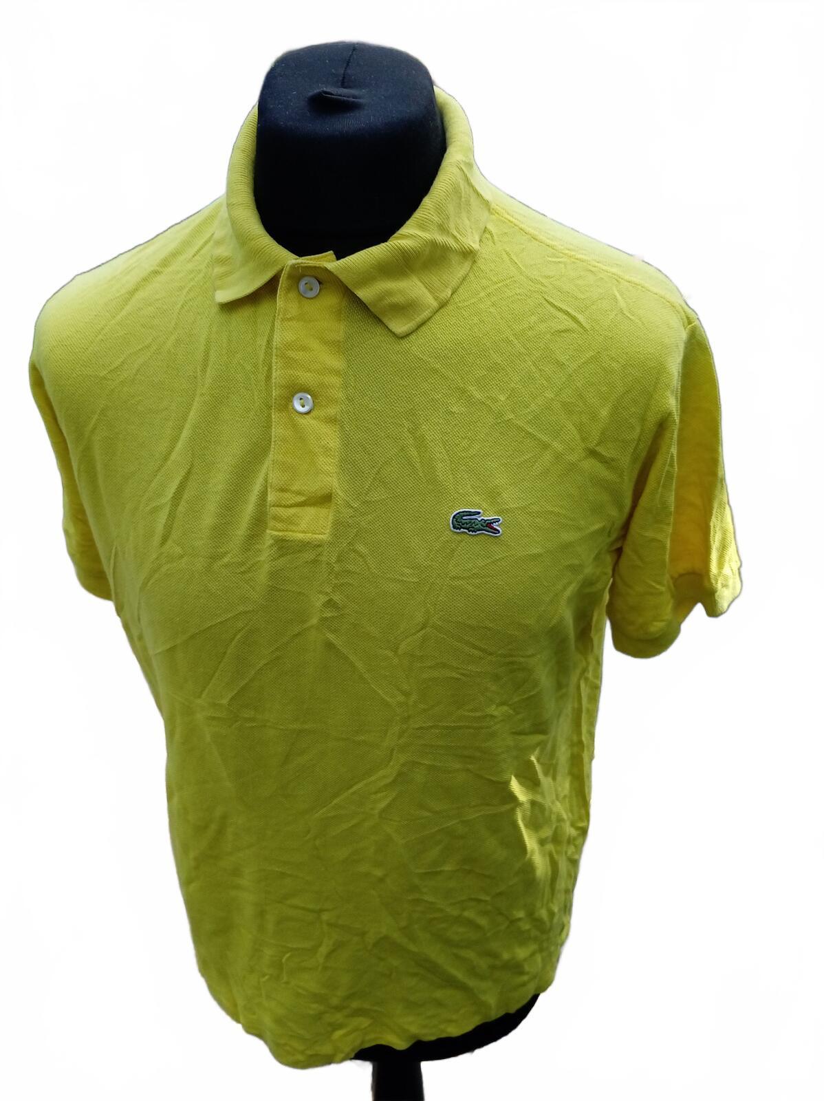 Lacoste Men’s Classic Pique Polo Shirt Yellow Lime Size 4 M Medium Short Sleeve
