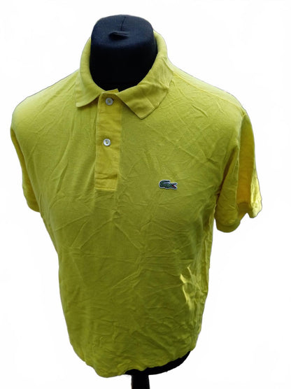 Lacoste Men’s Classic Pique Polo Shirt Yellow Lime Size 4 M Medium Short Sleeve