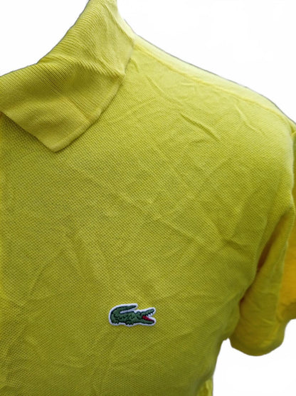 Lacoste Men’s Classic Pique Polo Shirt Yellow Lime Size 4 M Medium Short Sleeve