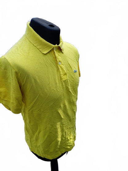 Lacoste Men’s Classic Pique Polo Shirt Yellow Lime Size 4 M Medium Short Sleeve