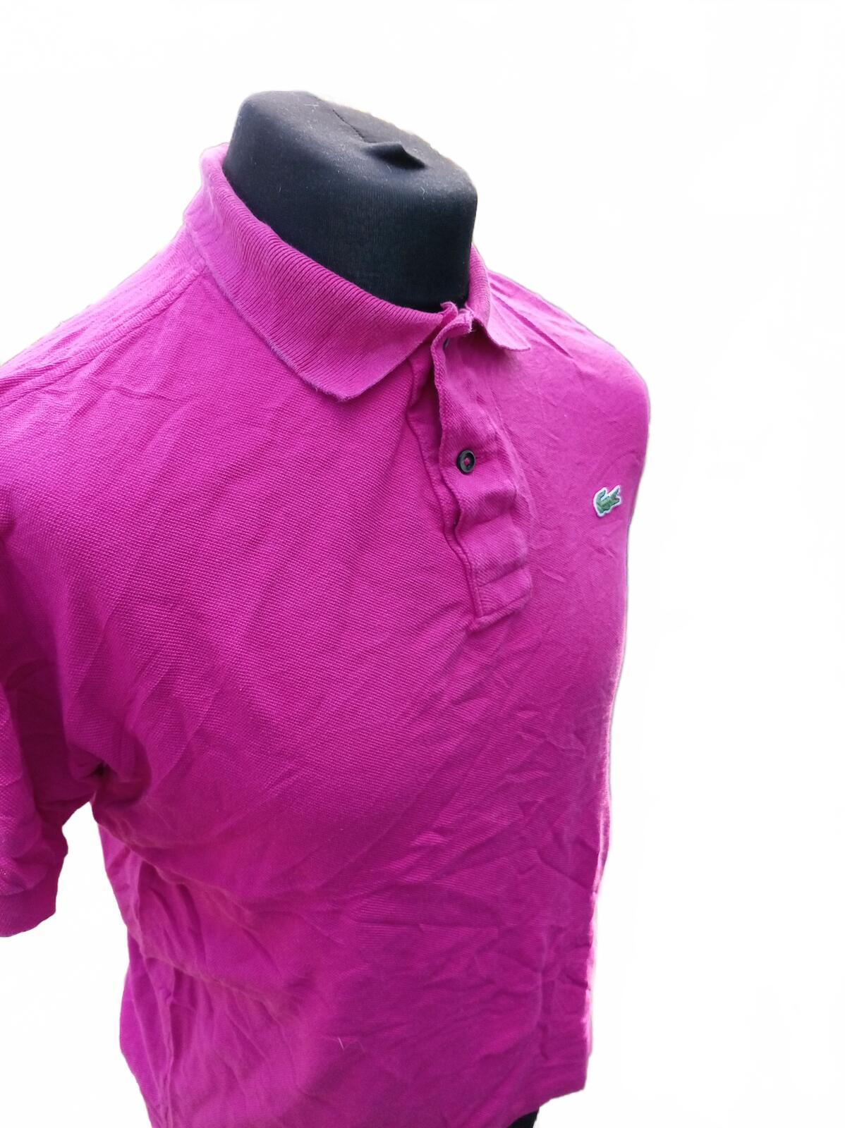 Lacoste Magenta Pink Short Sleeve Polo Shirt - Small