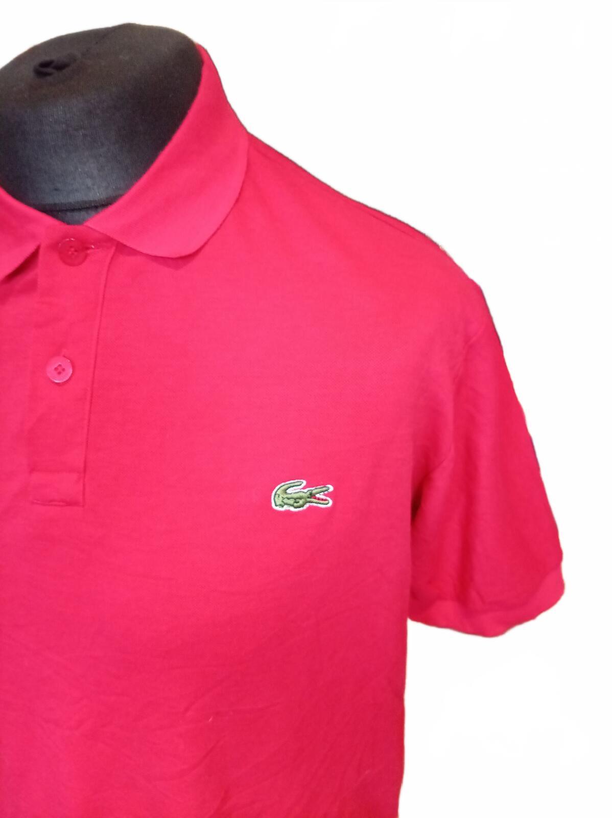 Lacoste Men's Polo Shirt Size 7 XXL Extra Large Pink Magenta Short Sleeve Pique
