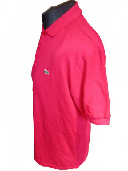 Lacoste Men's Polo Shirt Size 7 XXL Extra Large Pink Magenta Short Sleeve Pique