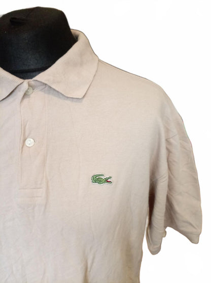 Lacoste Beige Short Sleeve Polo Shirt - 6 - XL