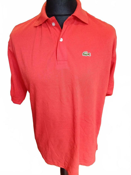 Lacoste Red Short Sleeve Polo Shirt with Crocodile Logo - Size 7 - XXL
