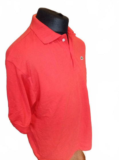 Lacoste Red Short Sleeve Polo Shirt with Crocodile Logo - Size 7 - XXL