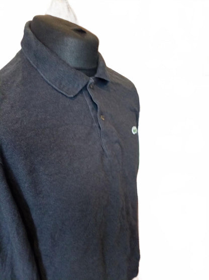 Lacoste Men's Polo Shirt Size 5 Large L Grey Long Sleeve Classic Pique Croc Logo