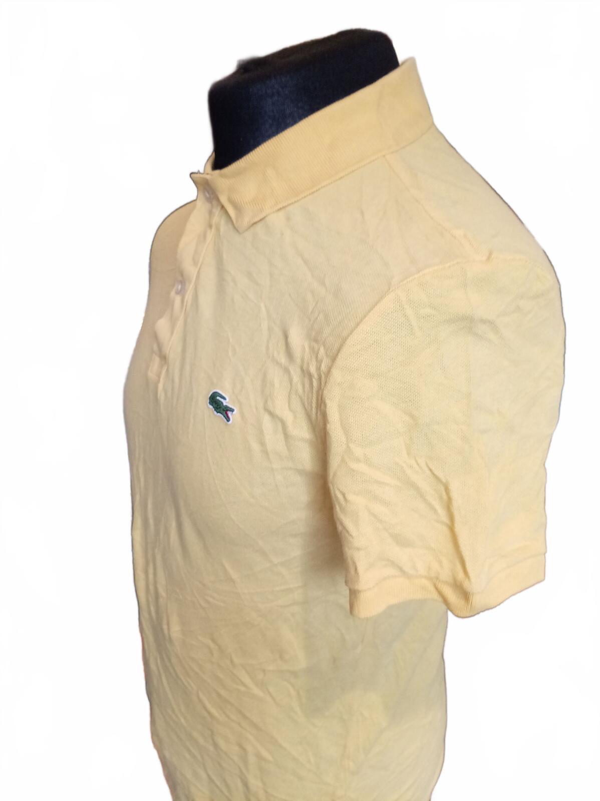 Lacoste Men's Polo Shirt Size 4 Medium M Yellow Slim Fit Short Sleeve Pique Croc