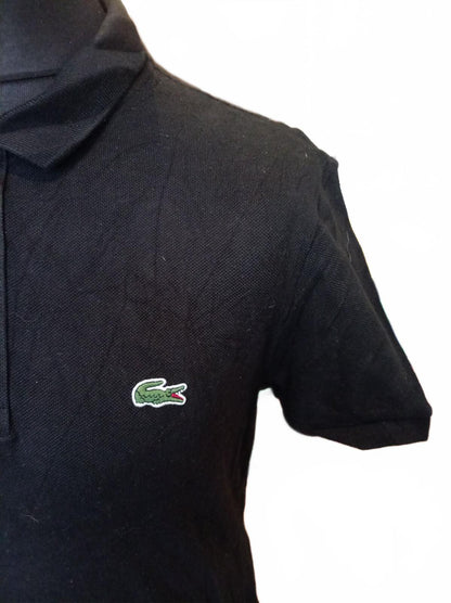 Lacoste Men's Polo Shirt Size 4 Medium M Black Slim Fit Short Sleeve Pique Croc