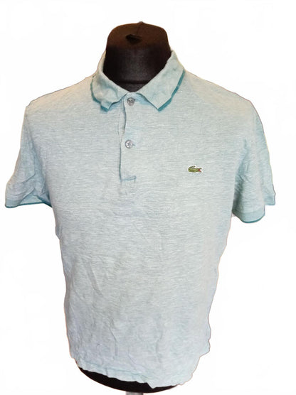 Lacoste Men's Polo Shirt Size 5 Large L Mint Green Marl Pique Short Sleeve Croc