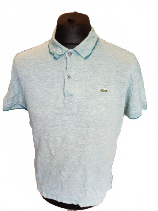 Lacoste Men's Polo Shirt Size 5 Large L Mint Green Marl Pique Short Sleeve Croc