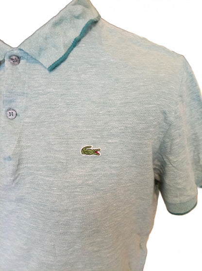 Lacoste Men's Polo Shirt Size 5 Large L Mint Green Marl Pique Short Sleeve Croc