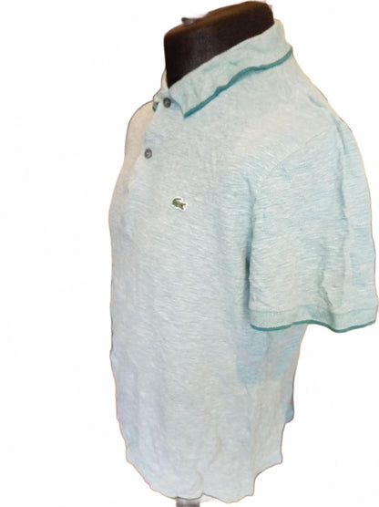 Lacoste Men's Polo Shirt Size 5 Large L Mint Green Marl Pique Short Sleeve Croc