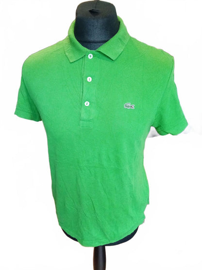 Lacoste Men's Polo Shirt Size 4 Medium M Green Short Sleeve Classic Pique Croc