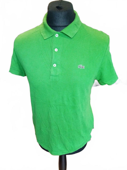 Lacoste Men's Polo Shirt Size 4 Medium M Green Short Sleeve Classic Pique Croc