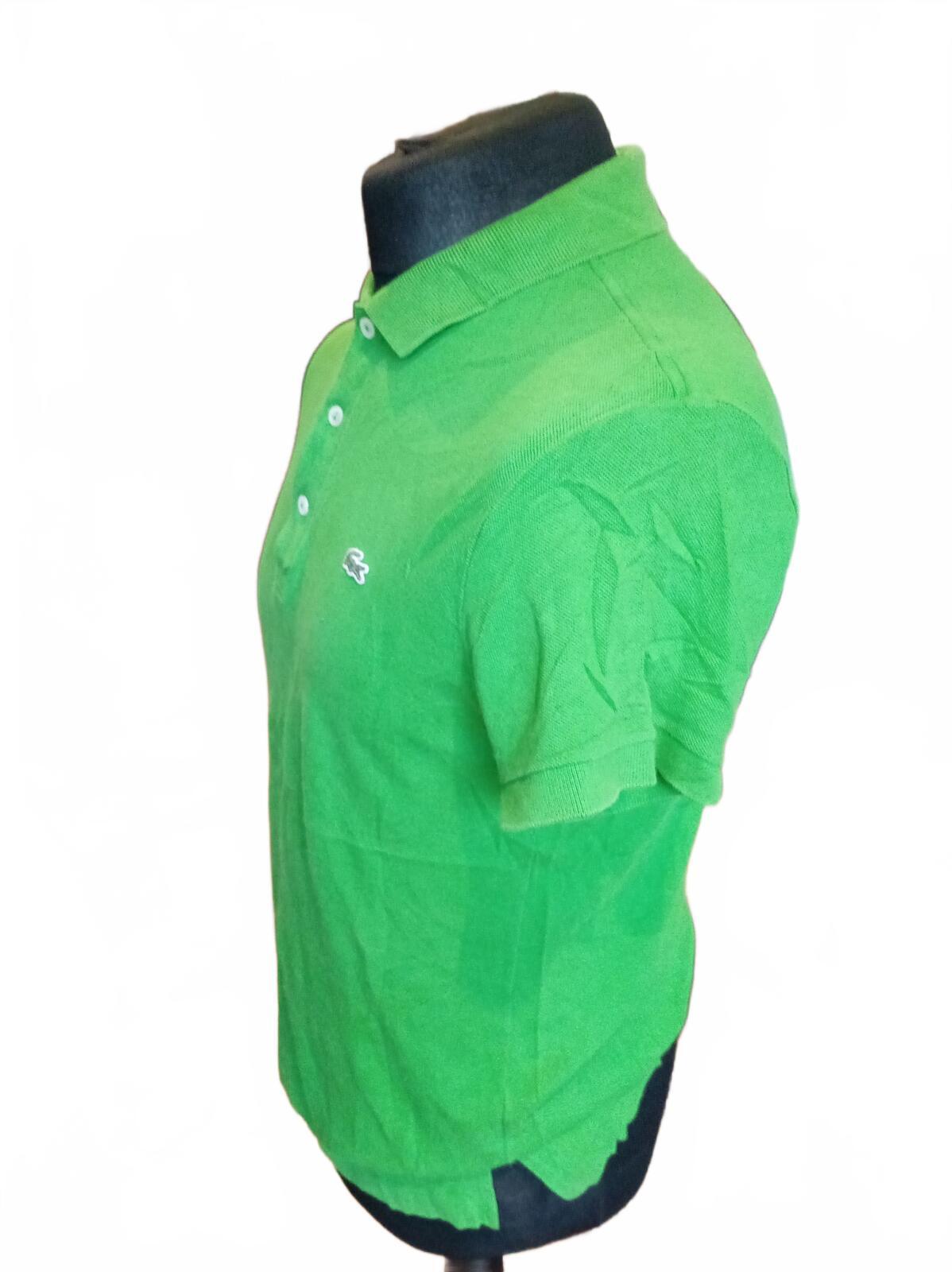 Lacoste Men's Polo Shirt Size 4 Medium M Green Short Sleeve Classic Pique Croc