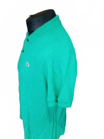 Lacoste L!VE Men's Polo Shirt Size 7 XXL Extra Large Green Pique Slim Fit Croc
