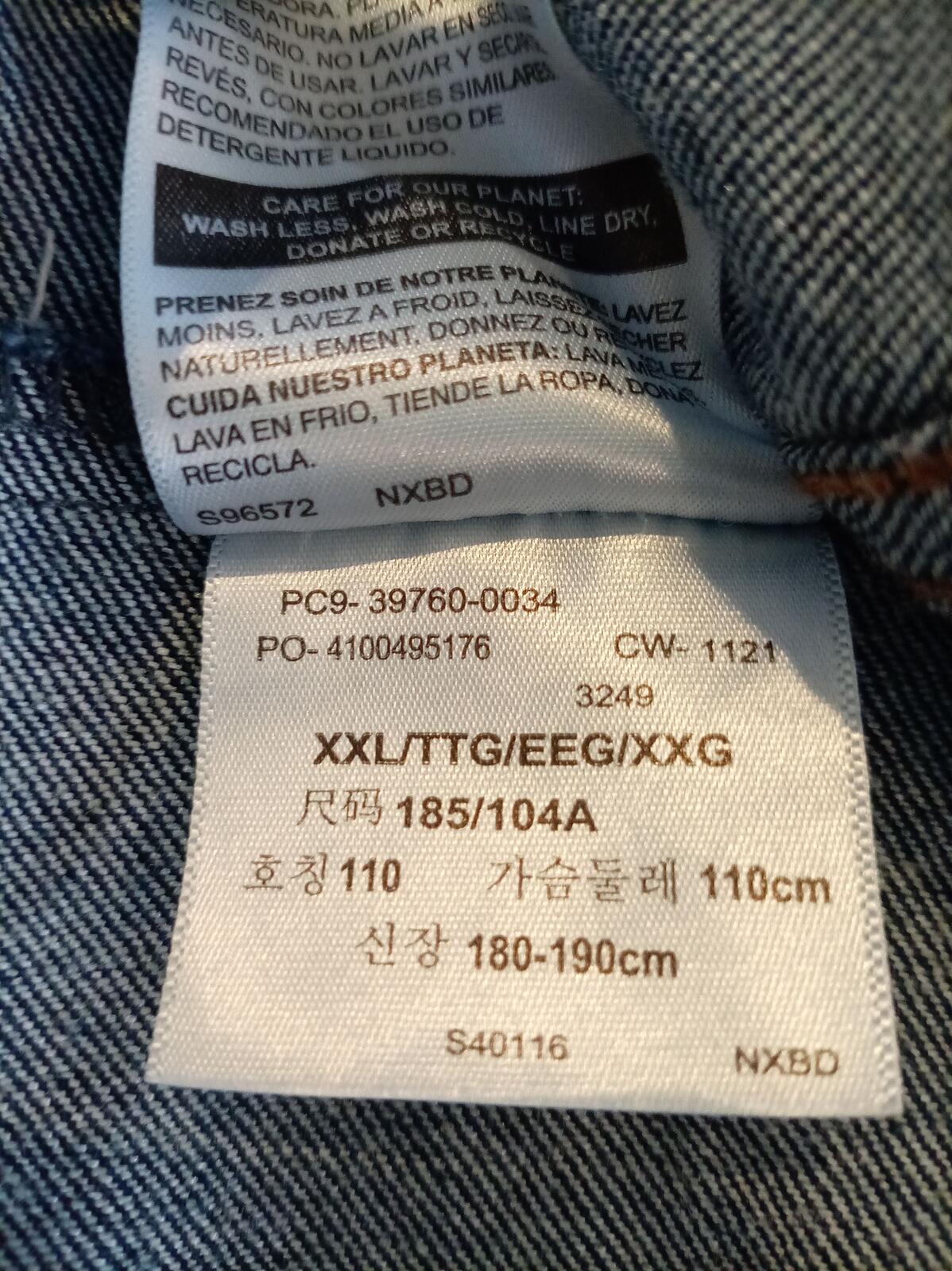 Signature by Levi Strauss Gold Men's Denim Jacket XXL 2XL Blue Trucker Jean