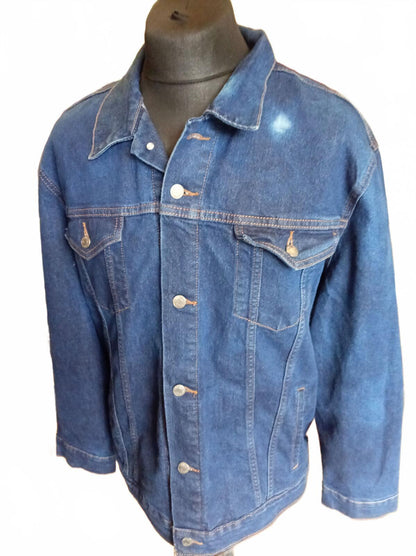 Signature by Levi Strauss Gold Men's Denim Jacket XXL 2XL Blue Trucker Jean