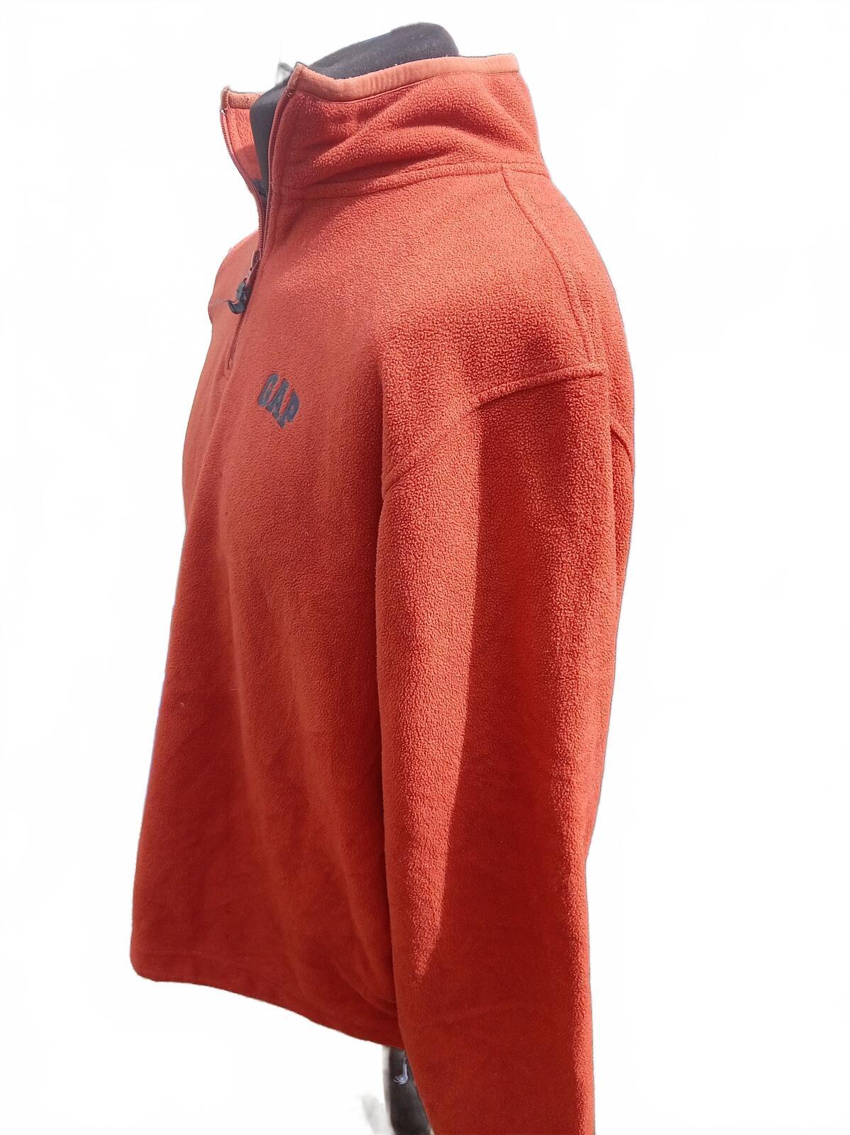GAP Orange Quarter Zip Fleece Pullover Top - Large