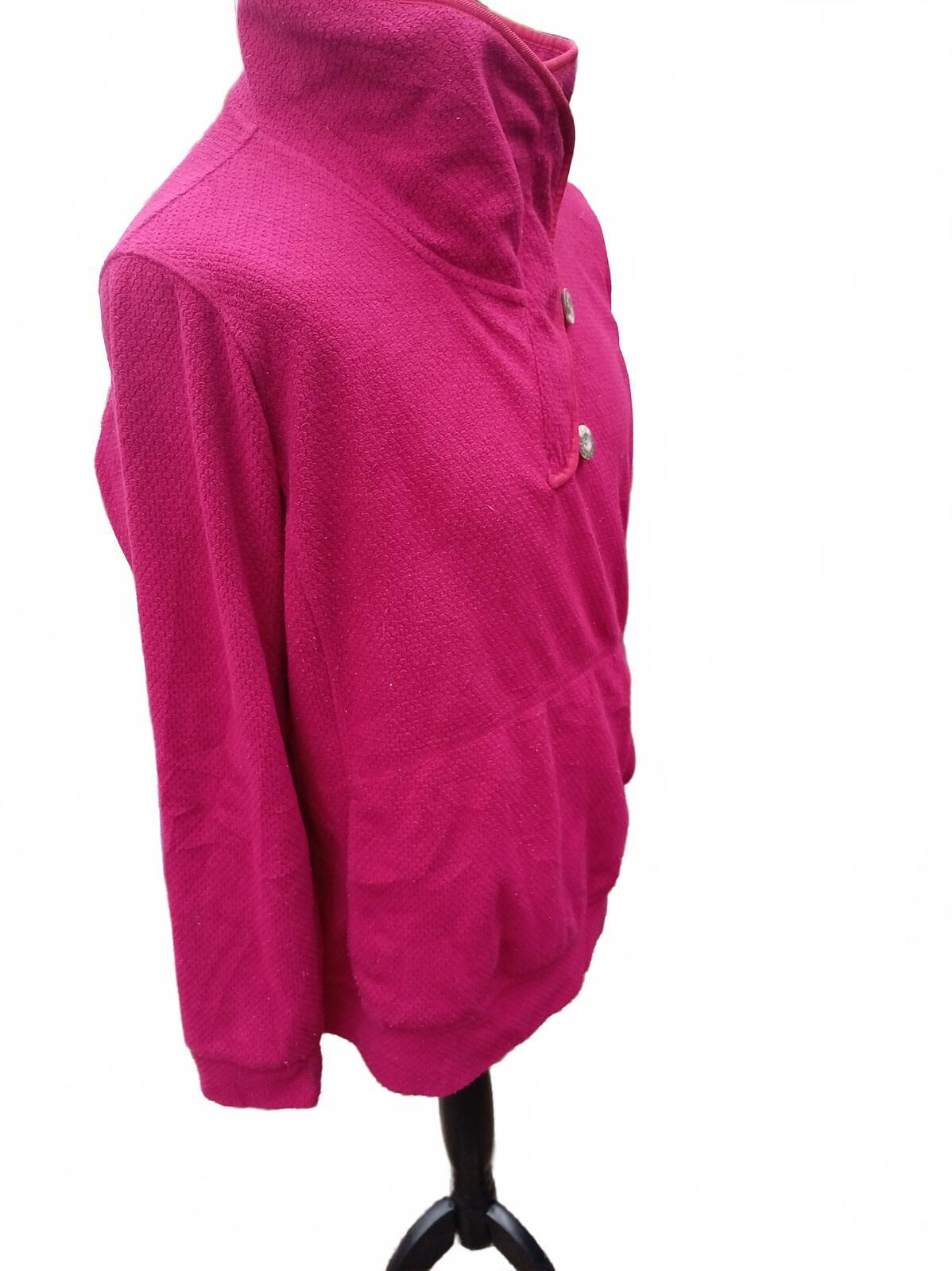 Berghaus Women’s Fleece Pullover UK 18 Pink Asymmetric Button Outdoor Hiking