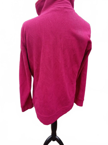 Berghaus Women’s Fleece Pullover UK 18 Pink Asymmetric Button Outdoor Hiking