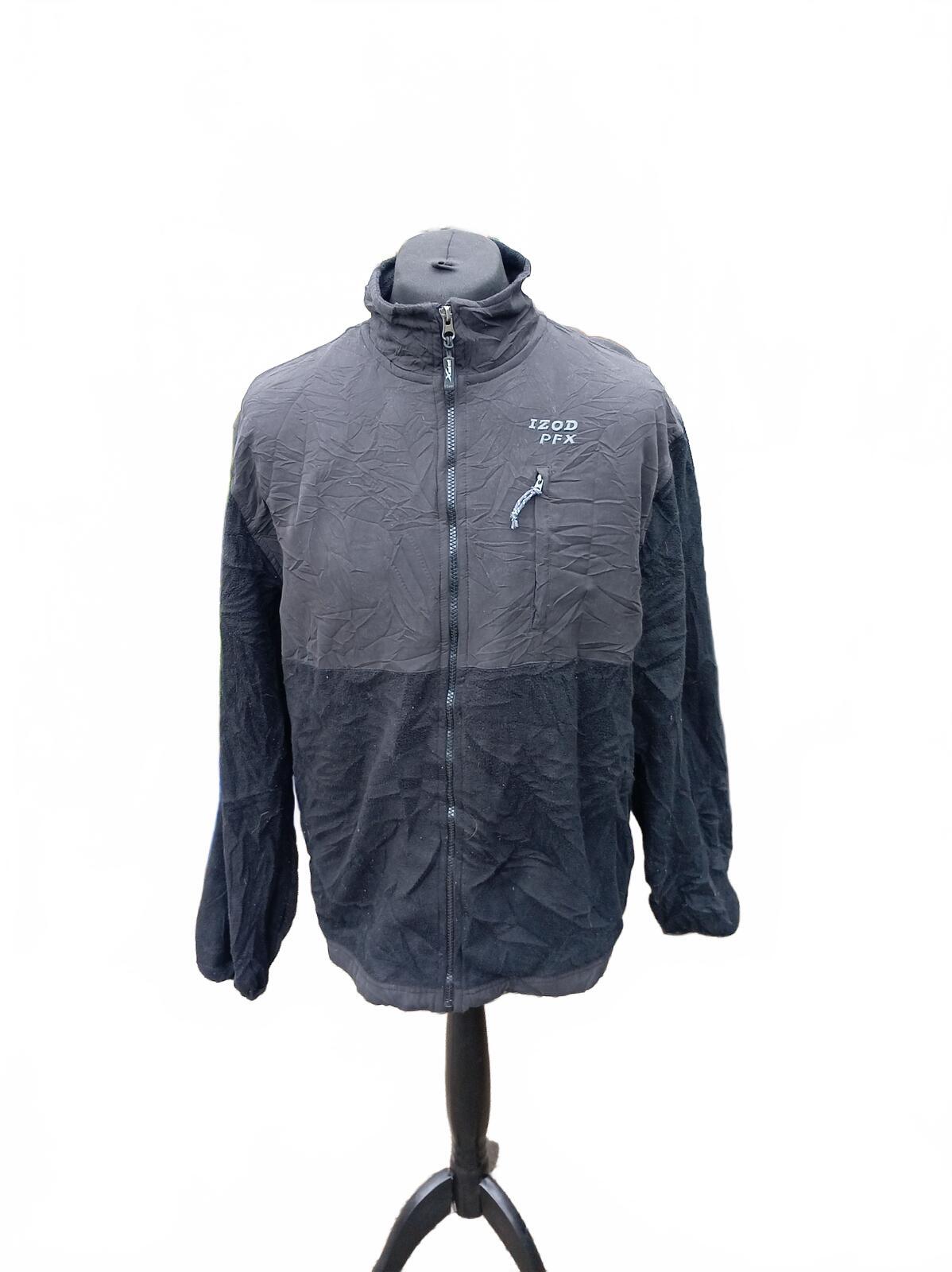 IZOD PFX Men's Full Zip Lightweight Jacket Black Grey - XL