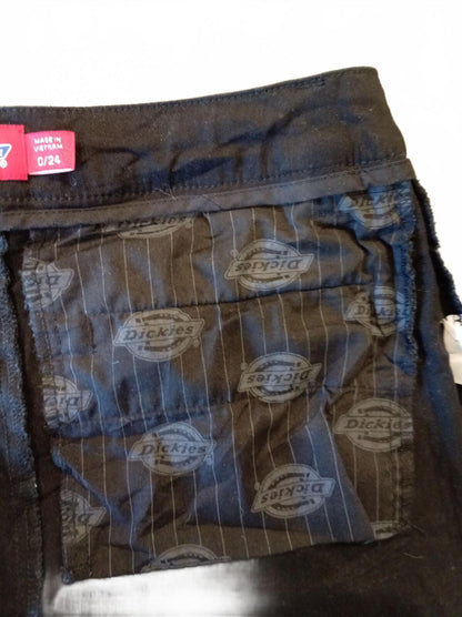 Dickies Women's Black Work Pants Trousers Size 0 / 24 Regular Straight Leg Skate