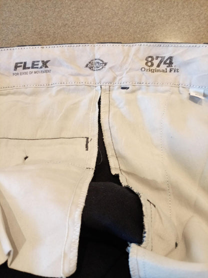 Dickies 874 Flex Original Fit Men's Black Work Pants Trousers W50 L30 Big & Tall