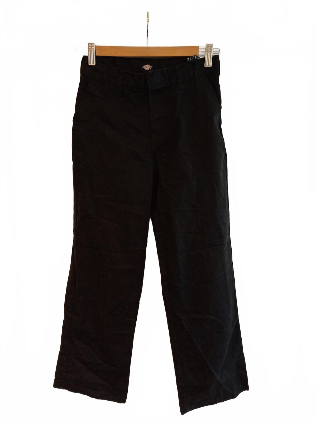 Dickies Black Flat Front Trousers W26 L24 Kids Flexwaist Skate Workwear Pants