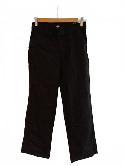 Dickies Black Flat Front Trousers W26 L24 Kids Flexwaist Skate Workwear Pants