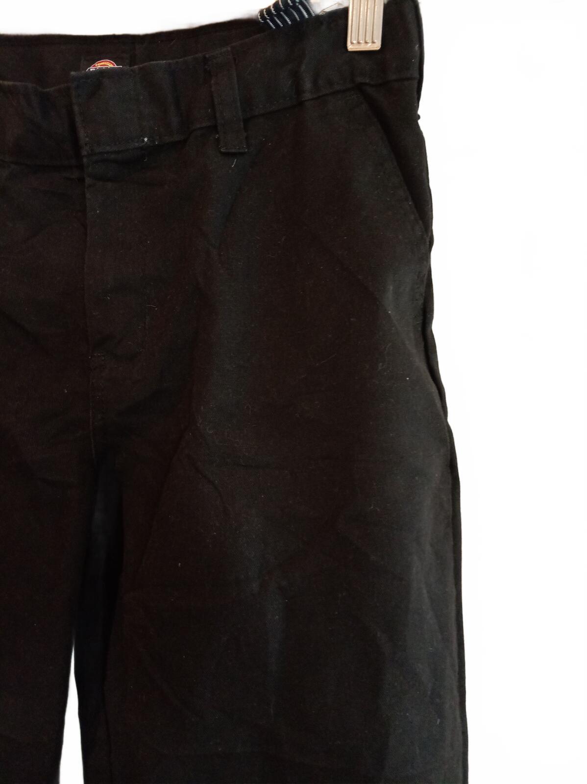 Dickies Black Flat Front Trousers W26 L24 Kids Flexwaist Skate Workwear Pants