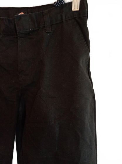 Dickies Black Flat Front Trousers W26 L24 Kids Flexwaist Skate Workwear Pants