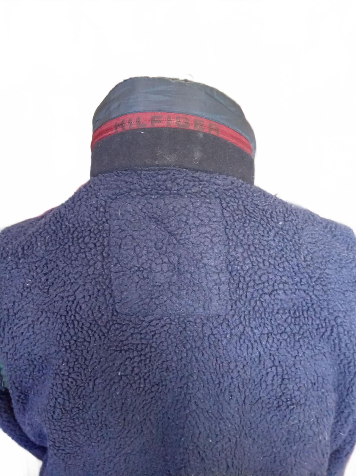Tommy Hilfiger Men's Sherpa Fleece Jacket Medium Navy Blue Teddy Pile Zip Up