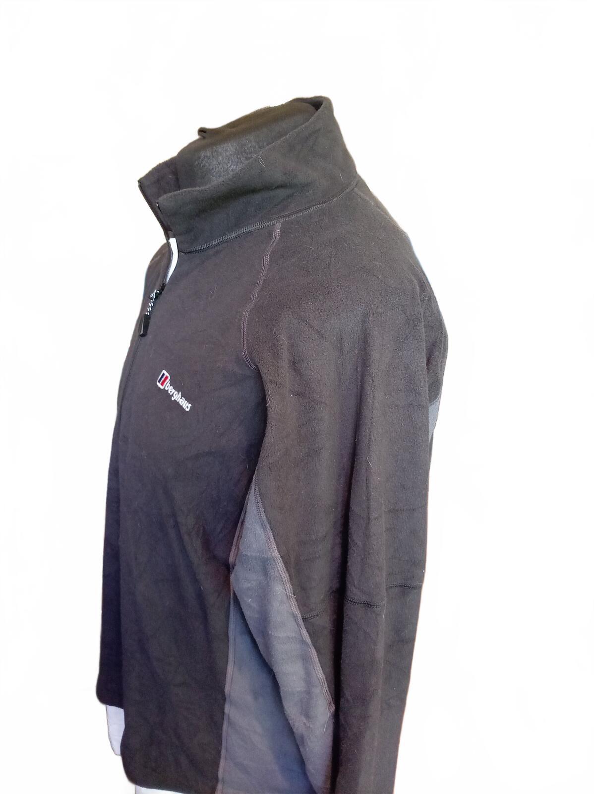 Berghaus 1/4 Zip Fleece Pullover Top Black Grey Outdoor Hiking Mens - Large