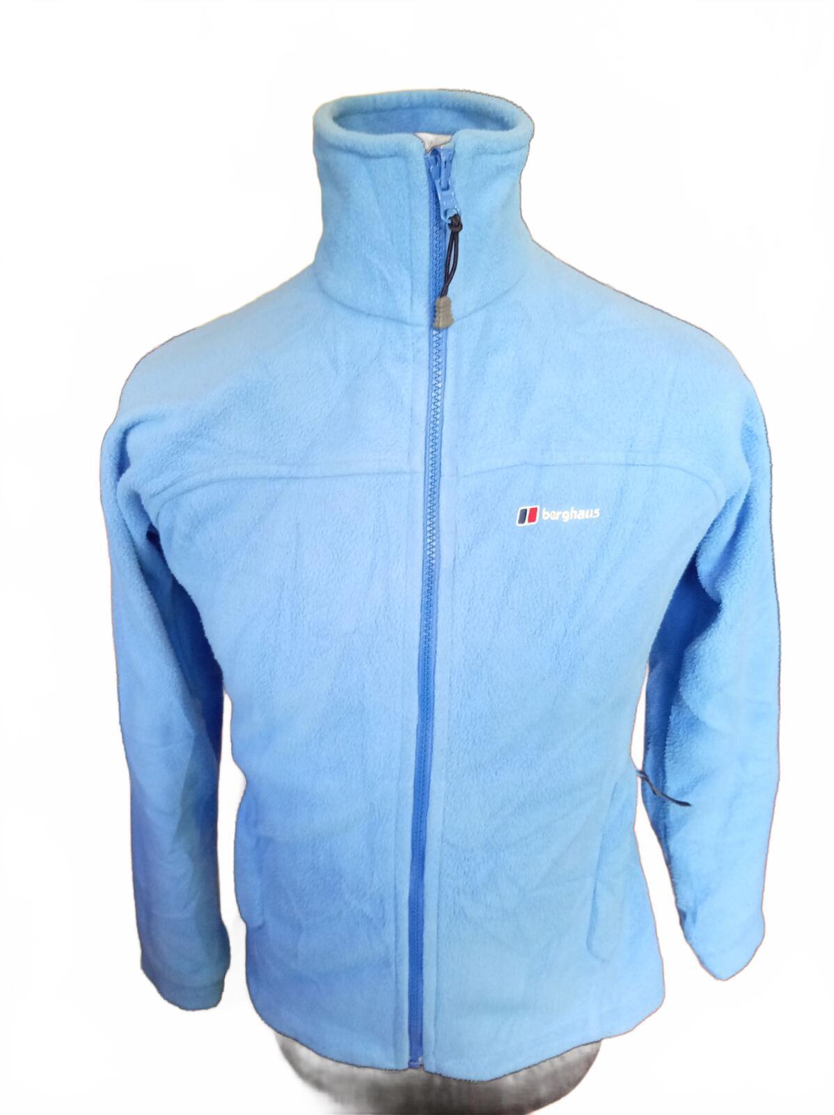 Berghaus Women's Fleece Jacket Size 10 Sky Blue Full Zip Outdoor Hiking Warm