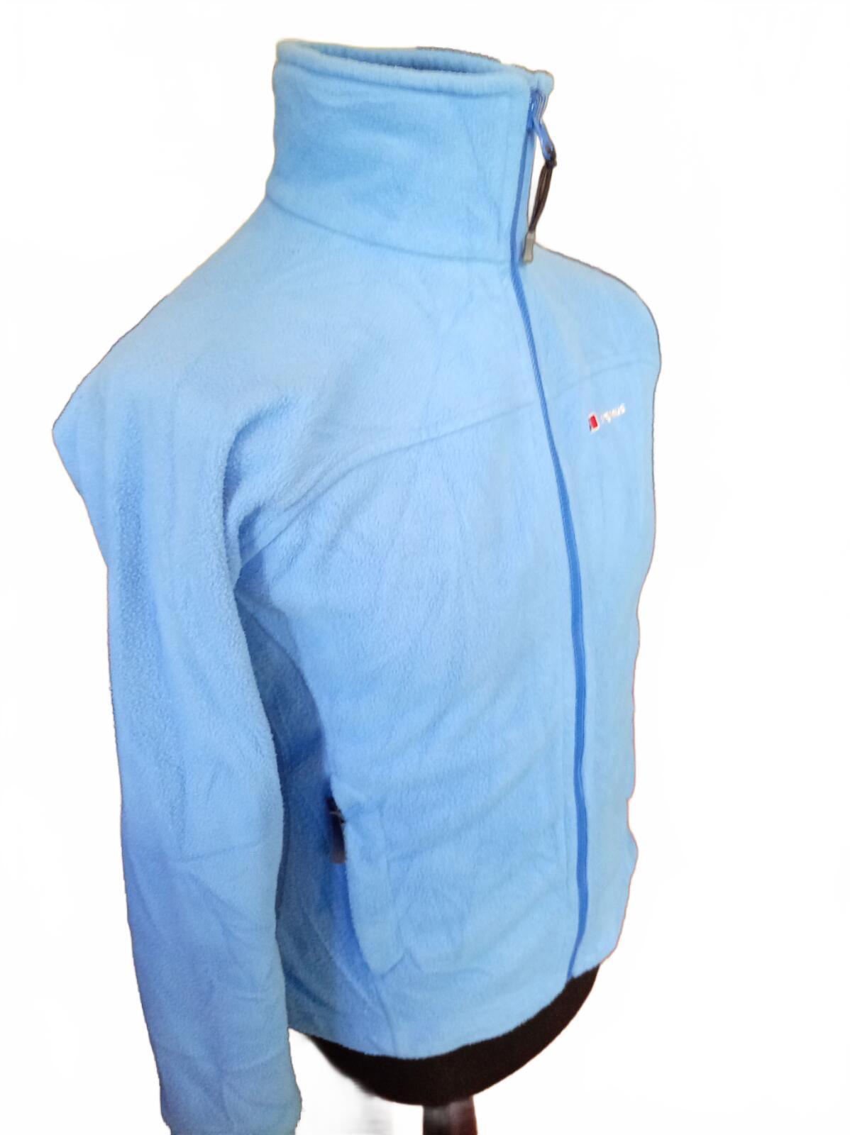 Berghaus Women's Fleece Jacket Size 10 Sky Blue Full Zip Outdoor Hiking Warm
