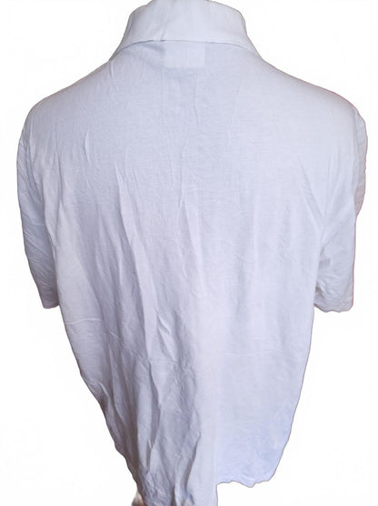 Lacoste Men's Striped Polo Shirt White Big & Tall 3XL Size 8 Retro Spellout Logo