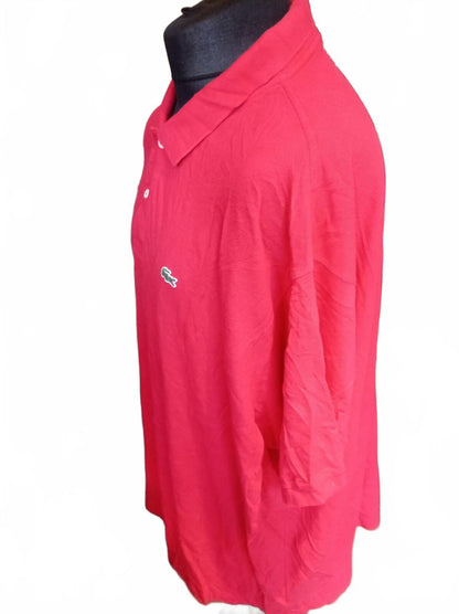 Lacoste Red Short Sleeve Polo Shirt with Logo - Size 11 - 2XG